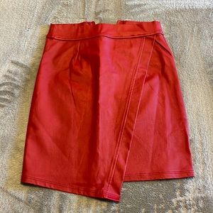 Faux Leather Skirt! Like New! Deep Red. Size XS